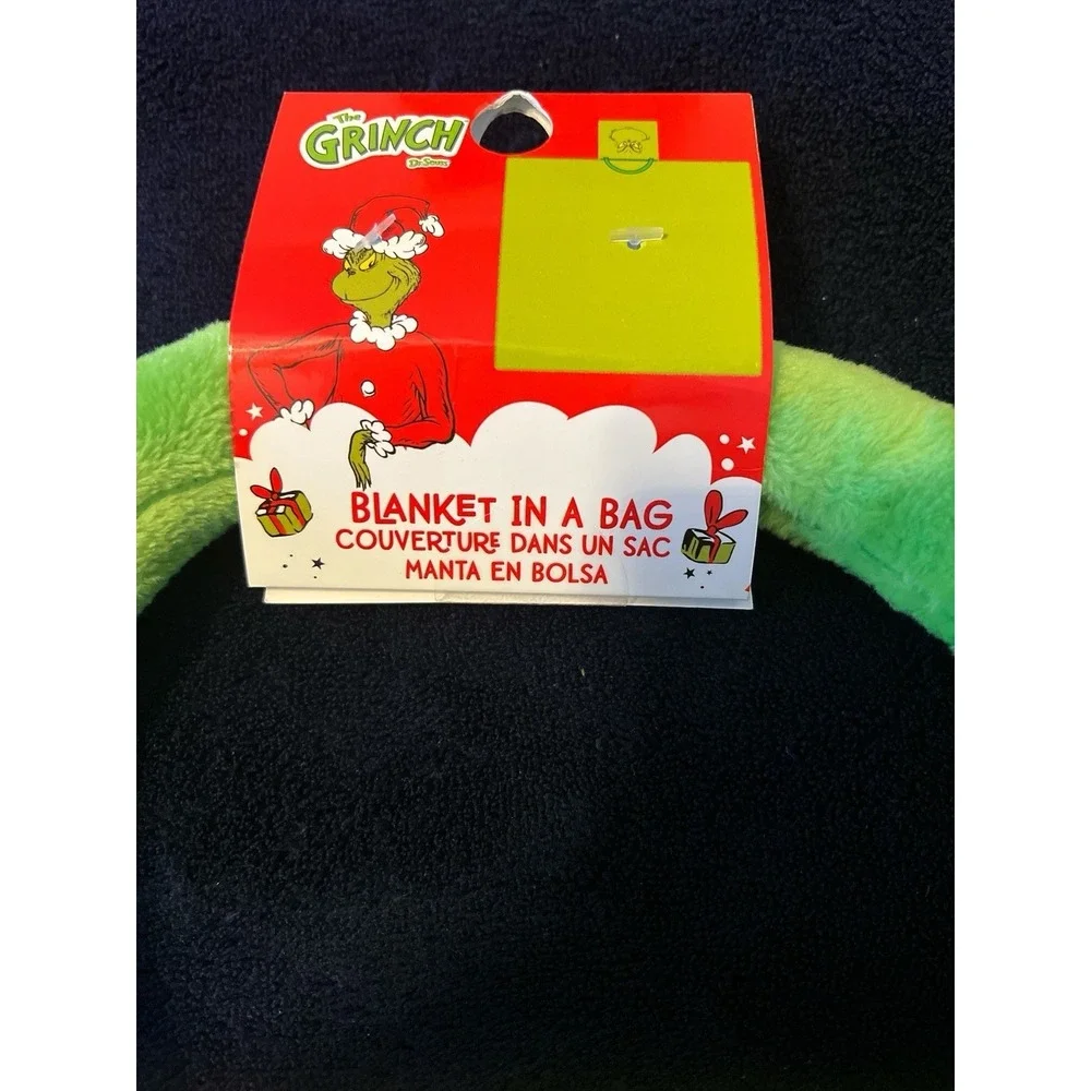 The Grinch Blanket In A Bag Plush Tote Throw Blanket NWT Dr. Seuss